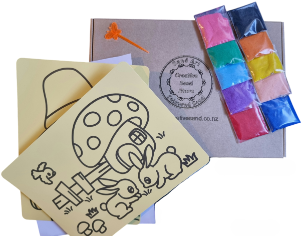 Montessori Sand Tray Writing Activity Set Yellow Sand And Lion Card