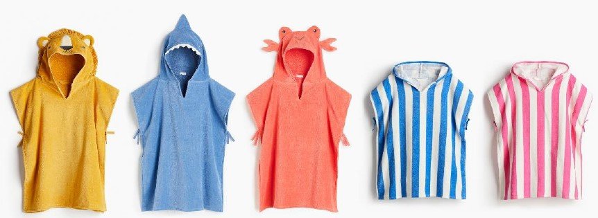Childrens Poncho Towel With Ties