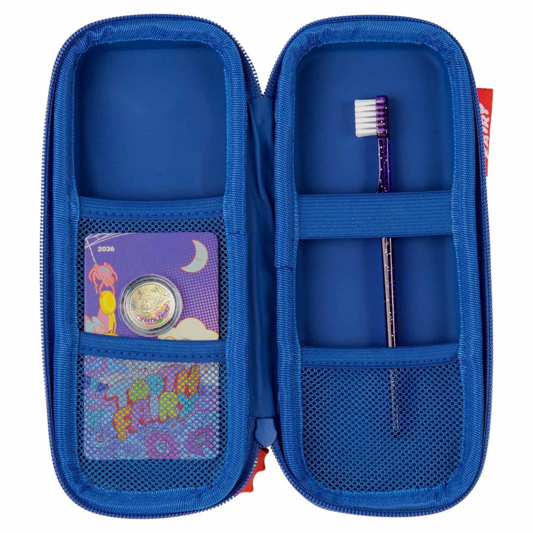 Tooth Fairy Case   Open Showing Coin And Toothbrush
